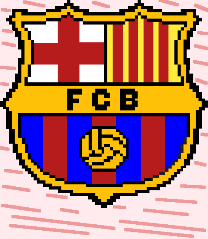 Эмблема Барселоны по клеточкам