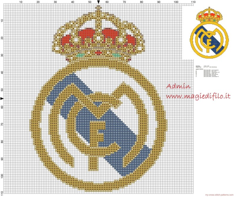 Реал Мадрид схема для вышивки