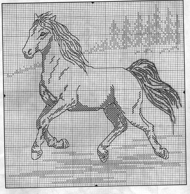 Схема вышивки крестиком лошади