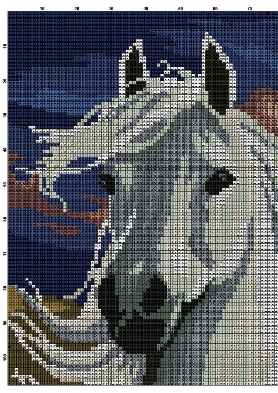 Схема вышивка крестом лошадь лошади