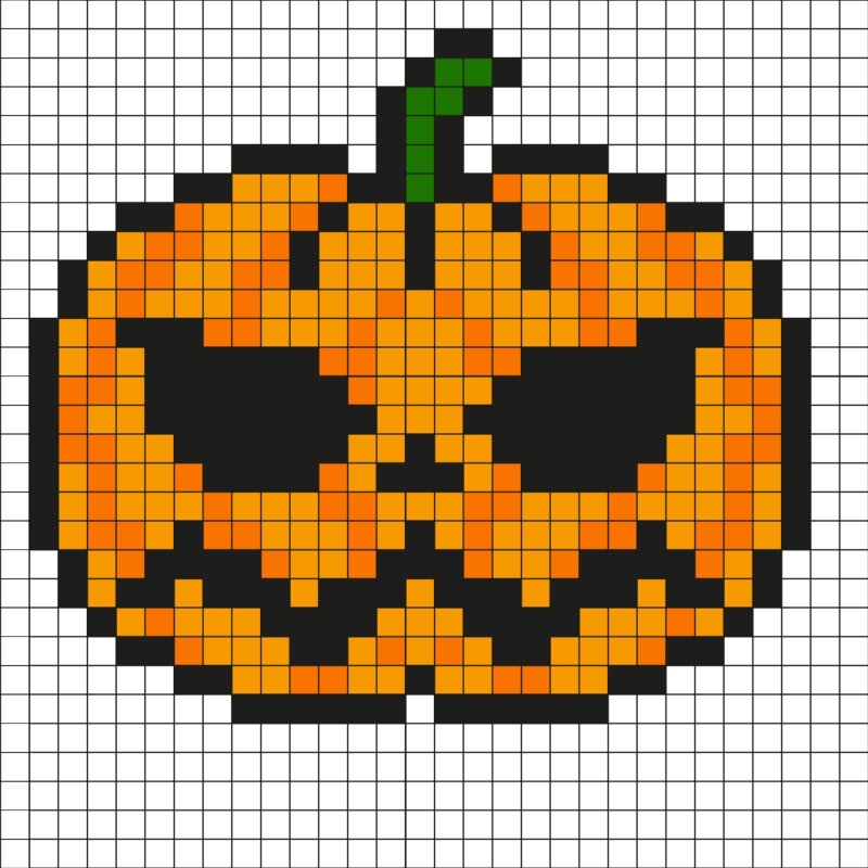 Хэллоуинская тыква пиксель арт