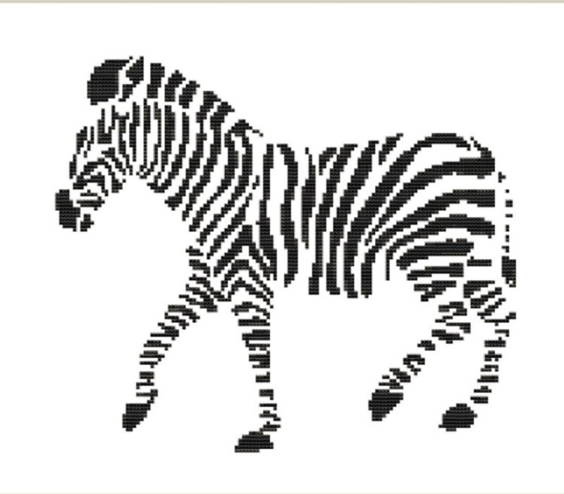 Зебра в клеточку рисунок