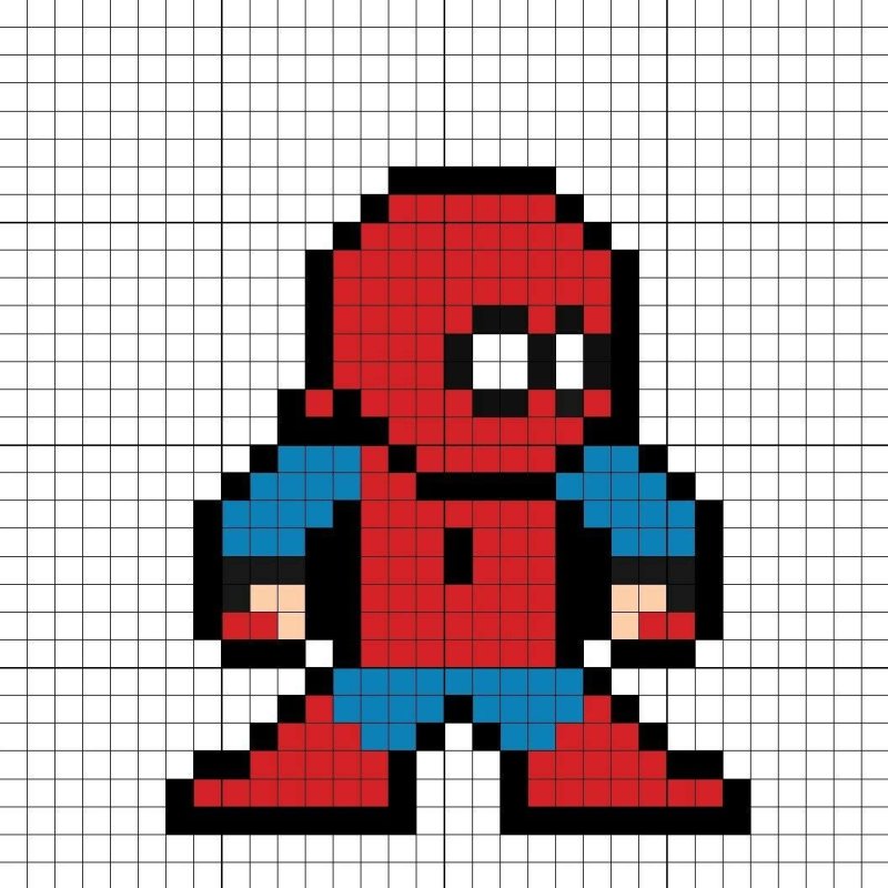 Супергерой в стиле пиксель арт