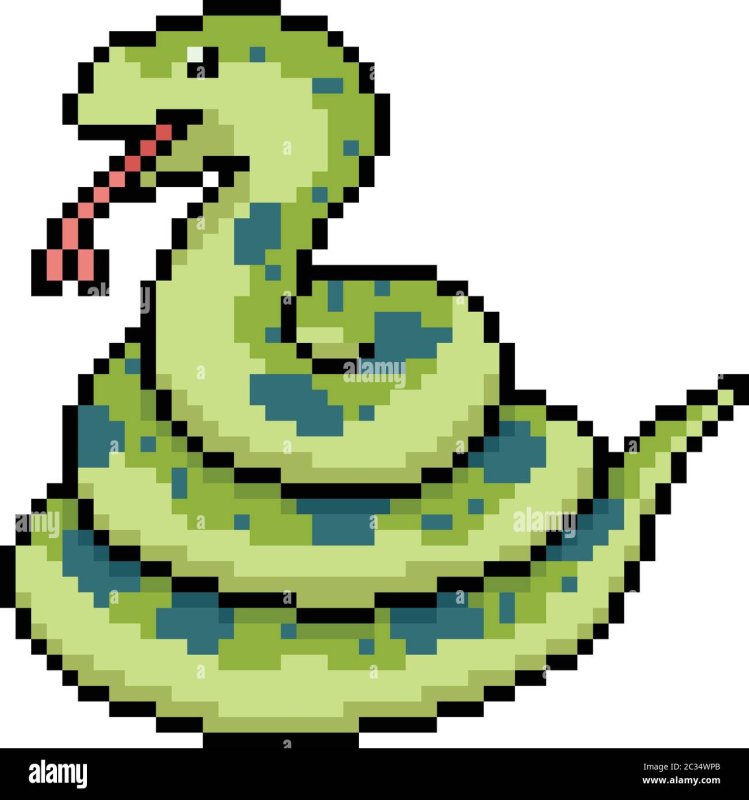 Пиксельный арт змеи