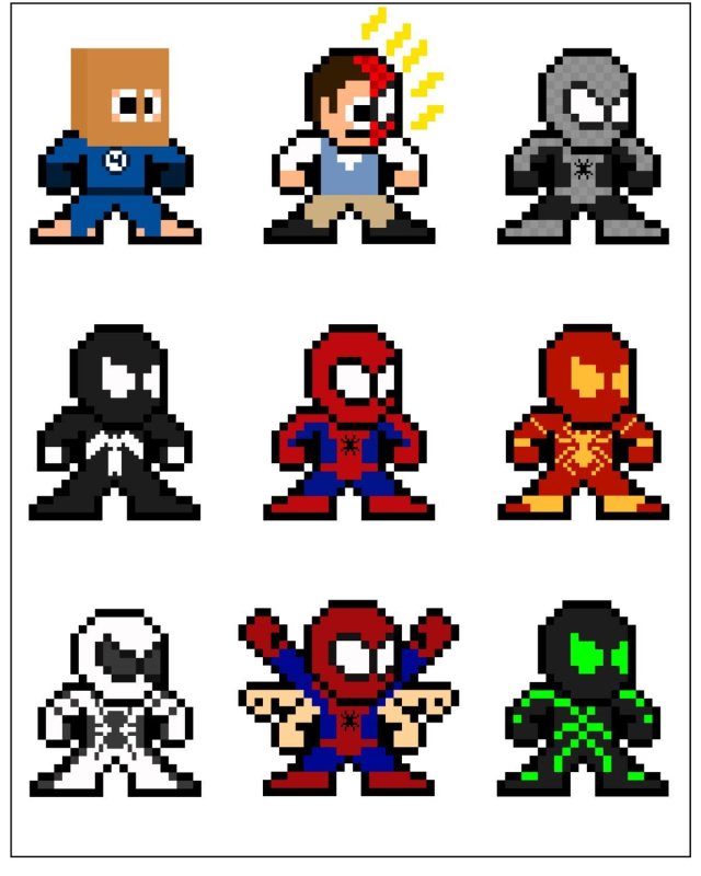 Супергерои Марвел в пикселях