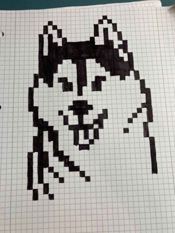 Пиксельный волк