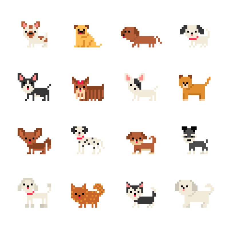 Животные из пикселей