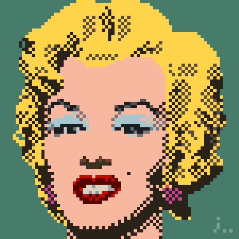 Портрет Мэрилин Монро в пикселях