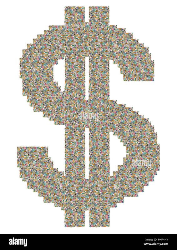 Значек долар из пикселей