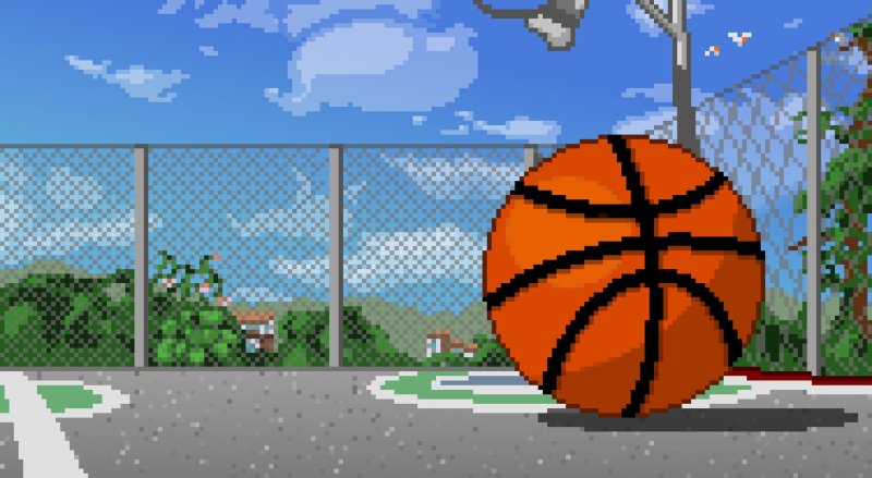 Баскетбольный мяч в пикселях