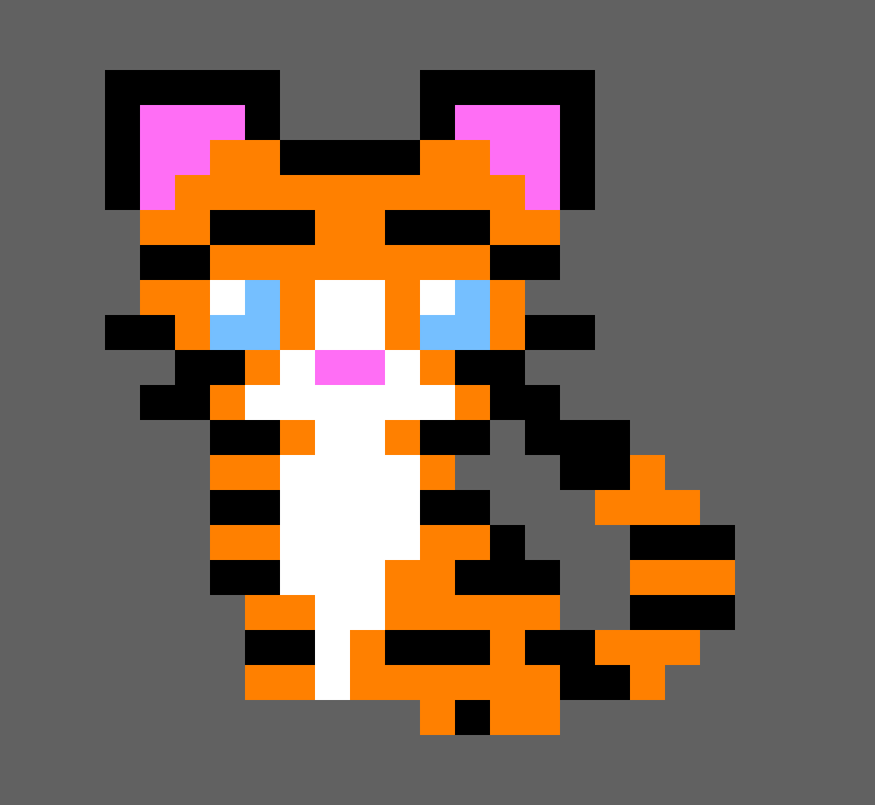 Тигр пиксельарт