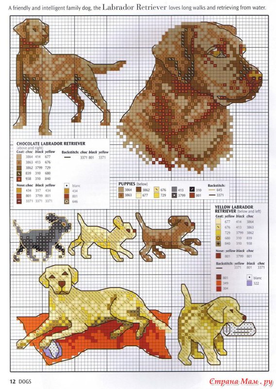 Схемы вышивки крестом собаки