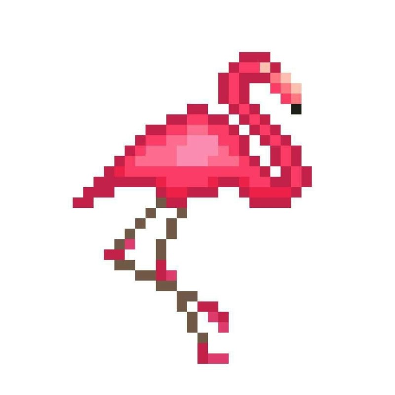 Фламинго пиксель арт