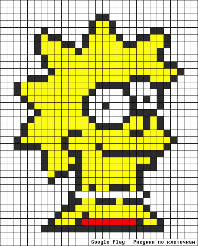 Барт симпсон по клеточкам