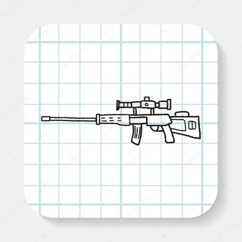 Снайперская винтовка рисовать