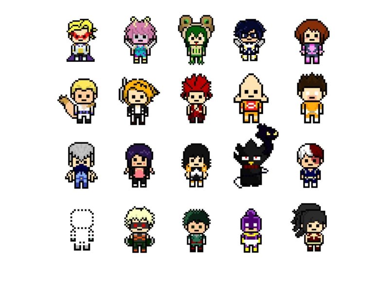 Пиксельные персонажи Данганронпы 1 Макото