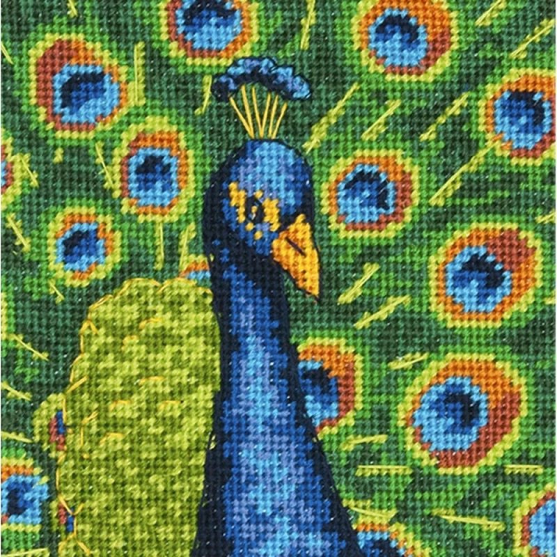 Dimensions набор для вышивания гобелен colorful Peacock 13 x 13 см
