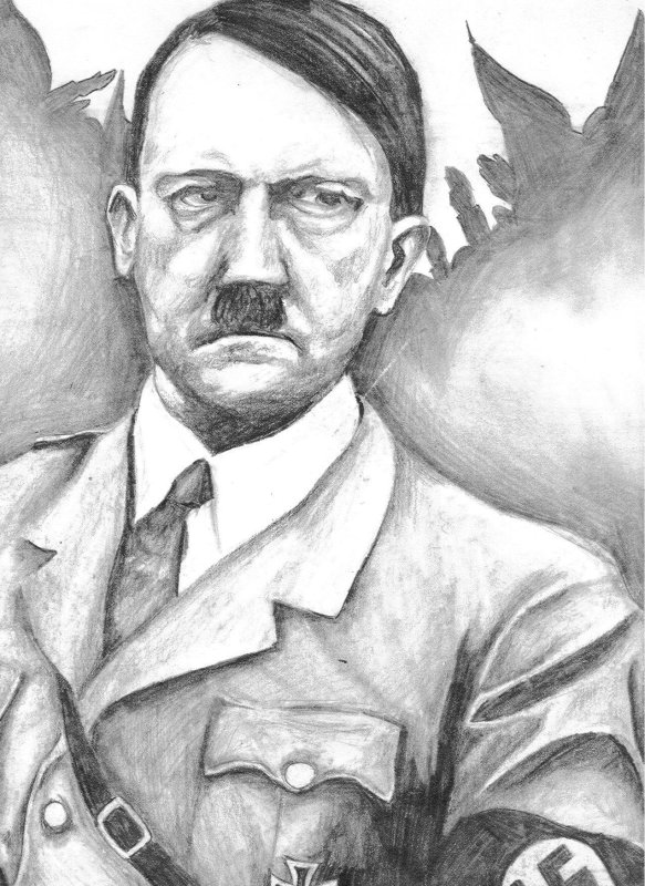 Портрет Адольфа Гитлера карандашом