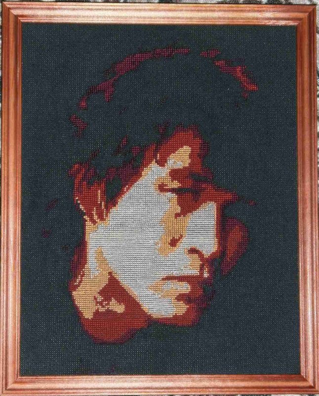 Портрет Виктора Цоя для вышивки крестом