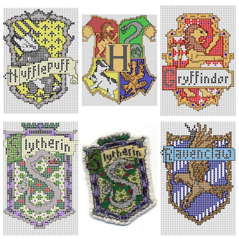 Схемы вышивки крестом Гарри Поттер факультеты