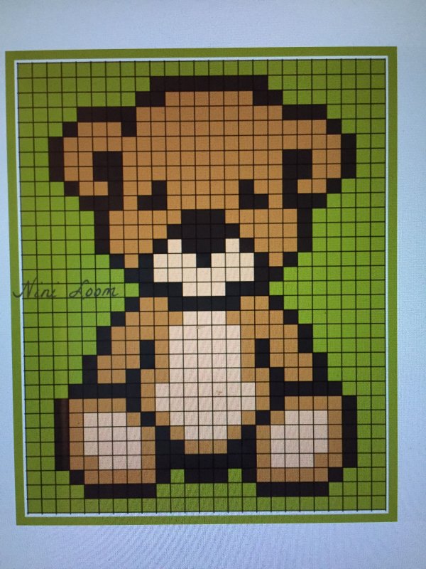 Медведь пиксель арт