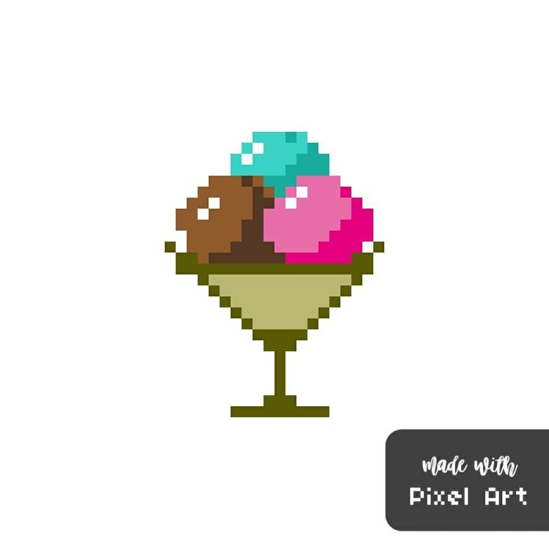 Пиксель арт мороженка
