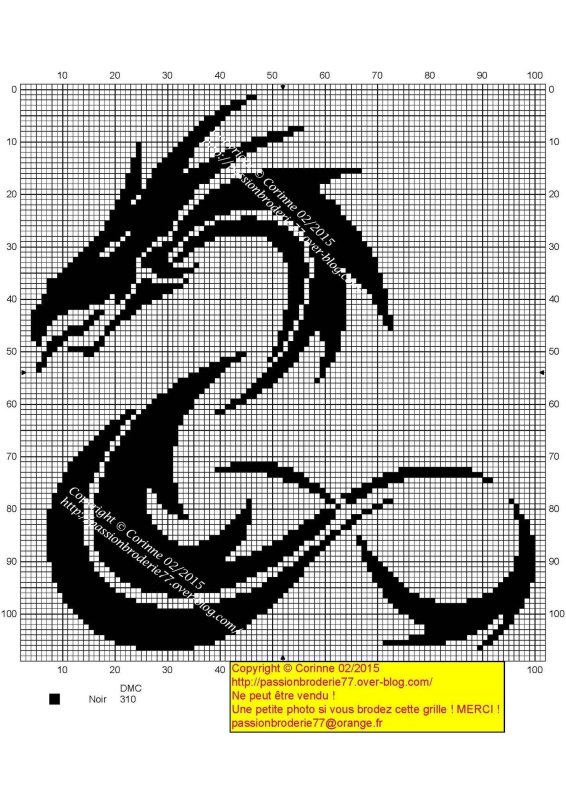 Схема вышивки крестиком дракон