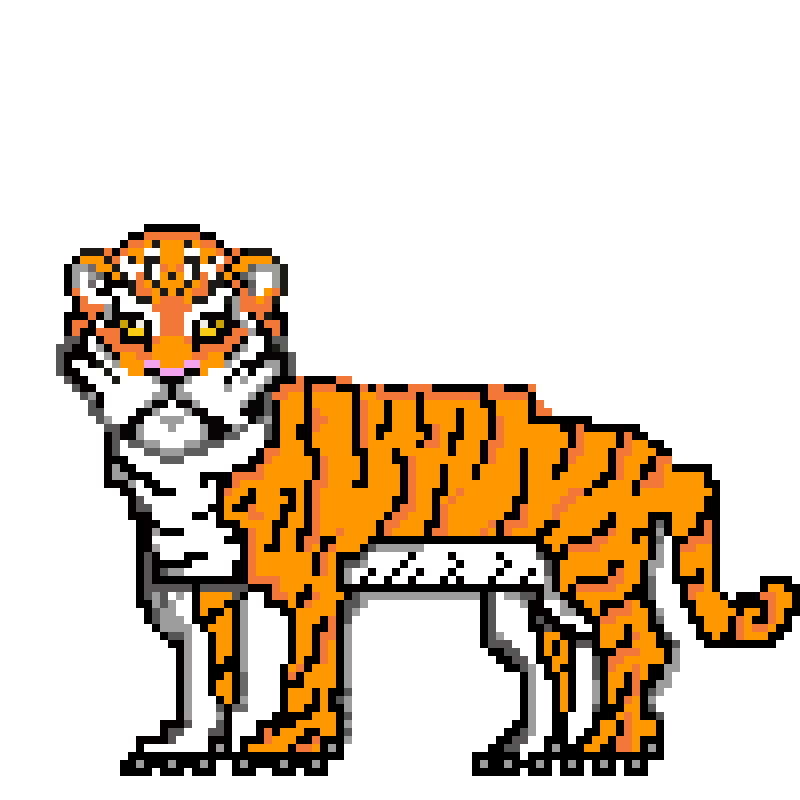 Тигр пиксель арт