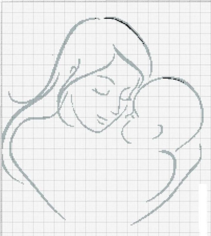 Вышивка крестом мать и дитя схема