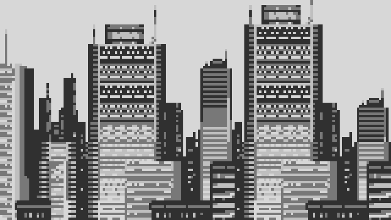 Серый пиксельный город