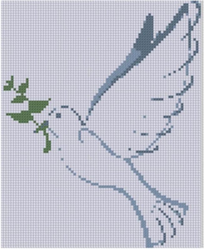 Вышивка голуби
