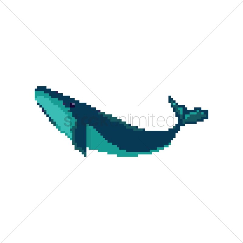 Пиксельный рисунок кит
