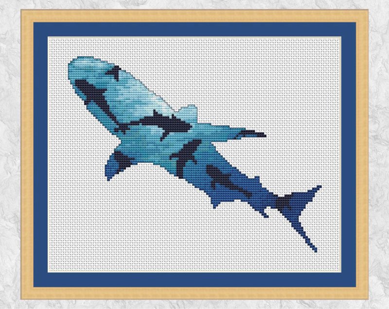 Схема вышивки акула
