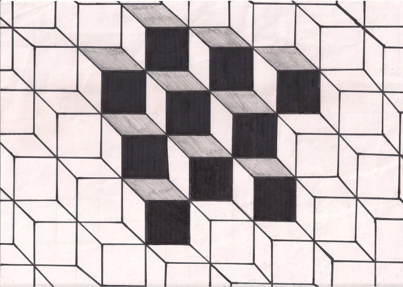 Оптическая иллюзия куб