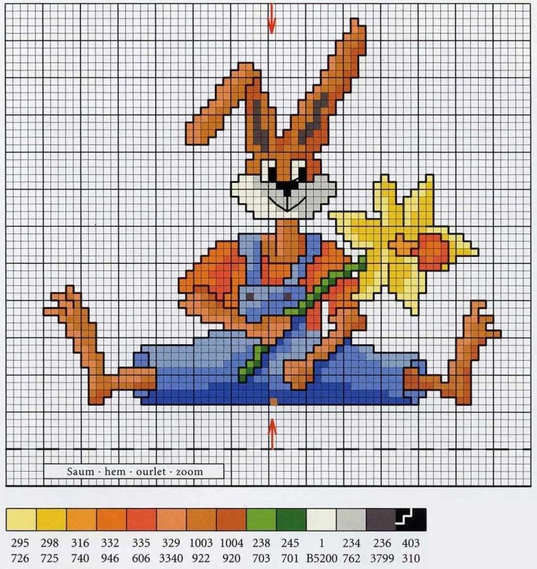 Рисунок по клеточкам зайчик с морковкой (39 фото)