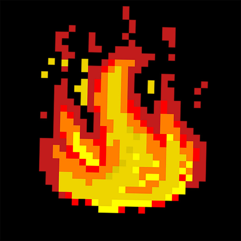 Огонь пиксель арт