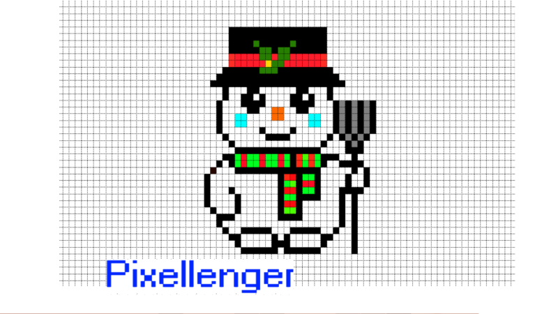 Снеговик пиксель арт