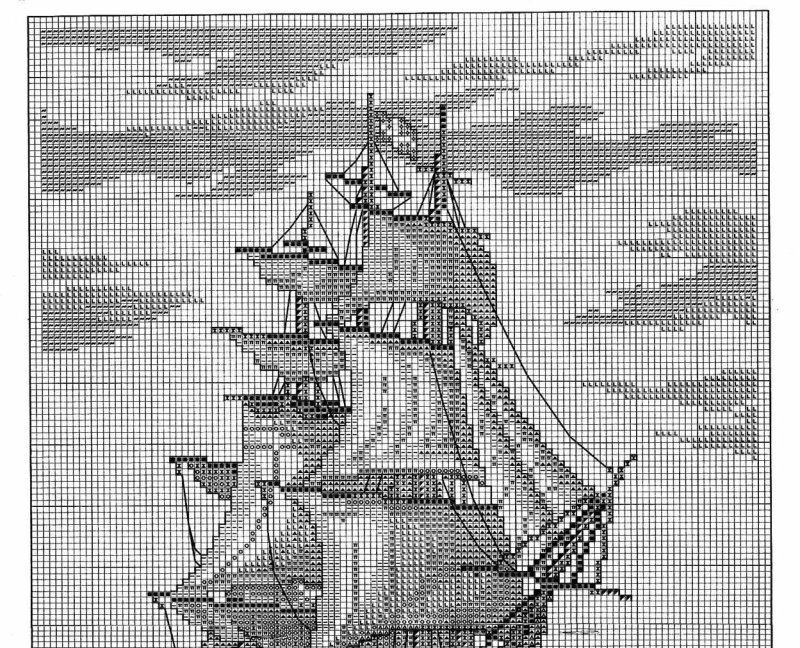 Вышивка крестом парусники корабли