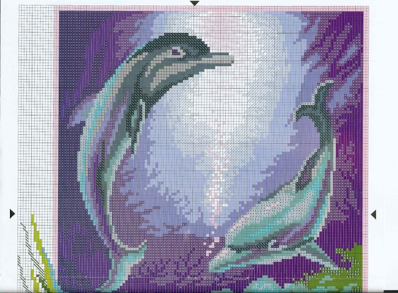 Дельфин Вышивание крестиком
