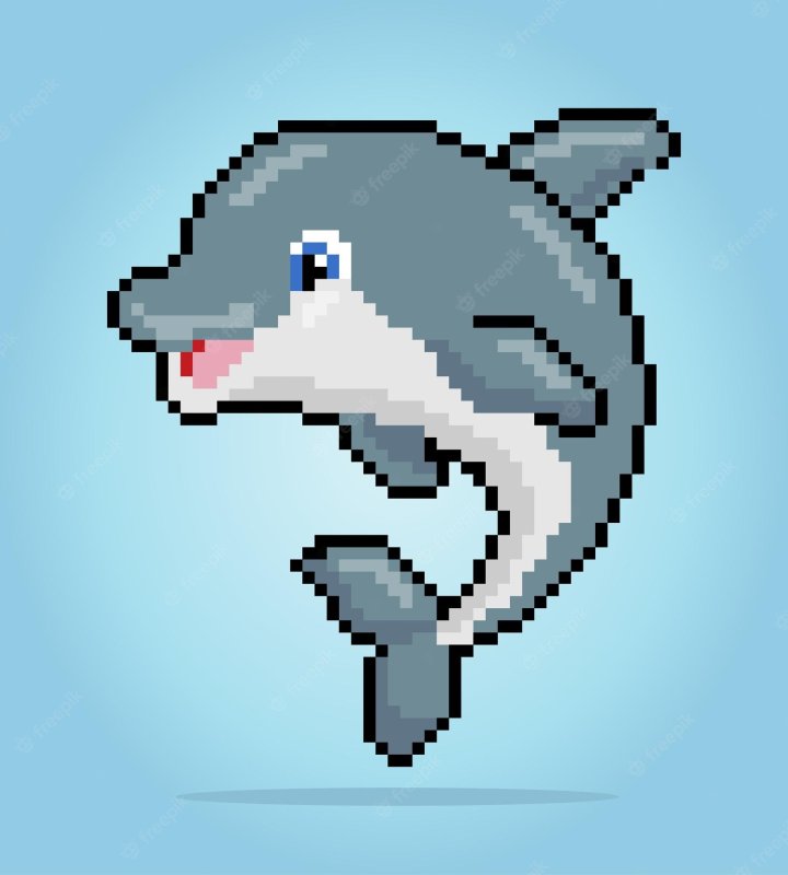 Дельфин пиксель арт