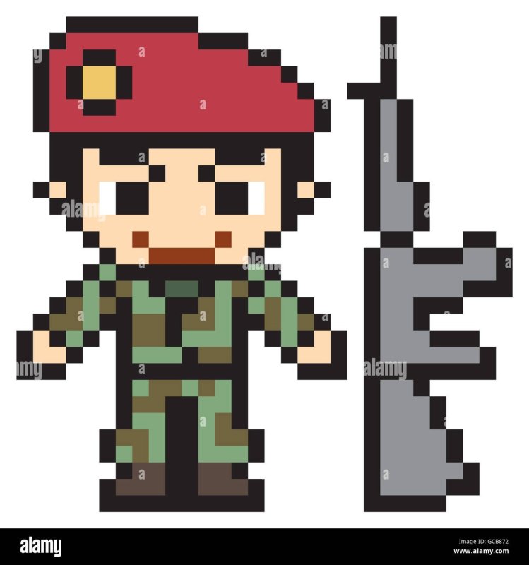 Солдат пиксель арт