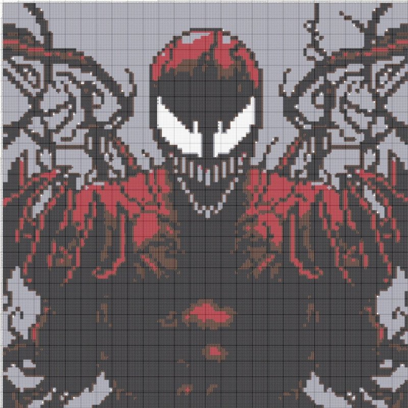Веном человек паук пиксель арт