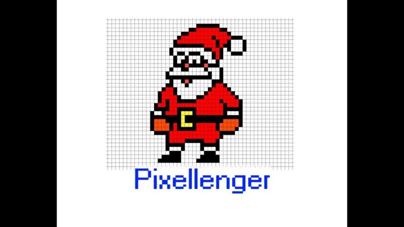 Пиксельные рисунки новый год