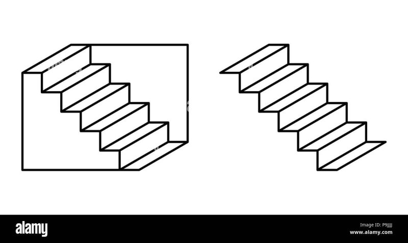 Оптические иллюзии лестница Шредера