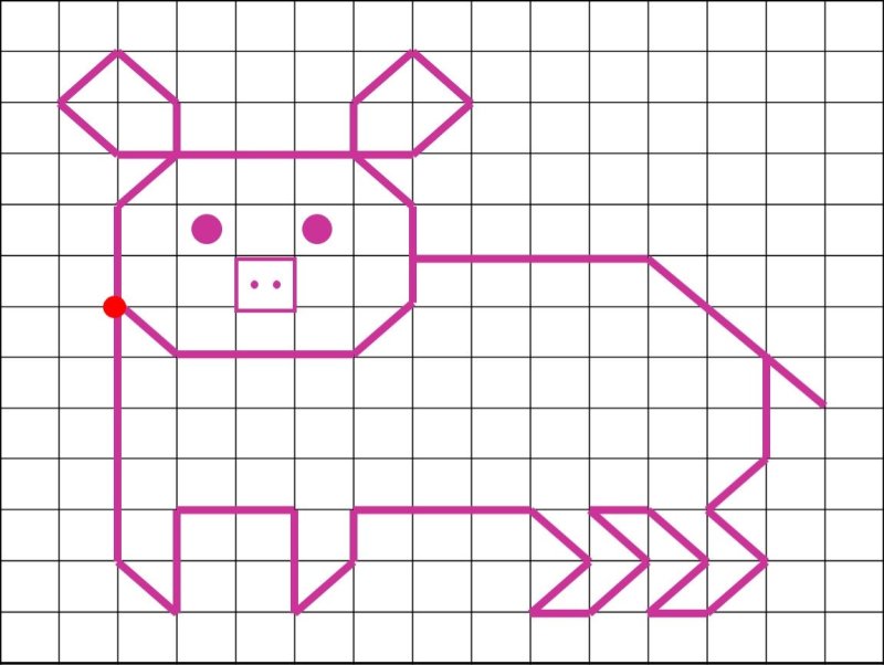 Собака по клеточкам рисунок карандашом (49 фото)
