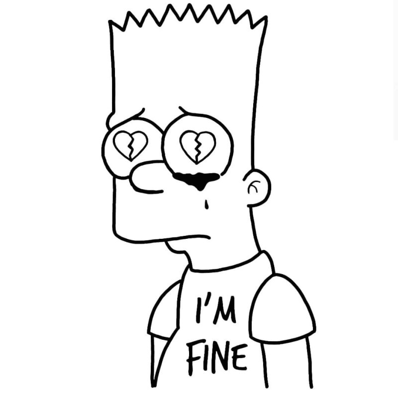 Барт симпсон рисунок для срисовки