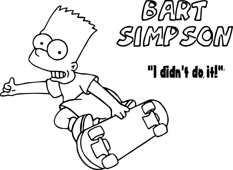 Барт симпсон разукрашка