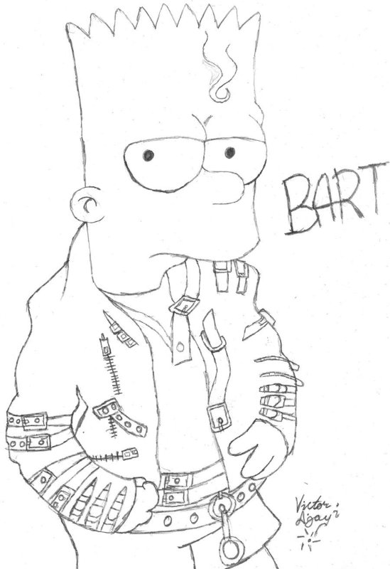 Барт симпсон рисовка