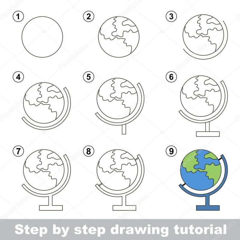 Глобус рисунок карандашом (61 фото)