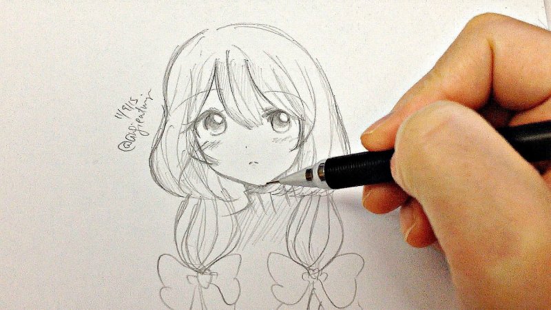 Нарисовать аниме карандашом